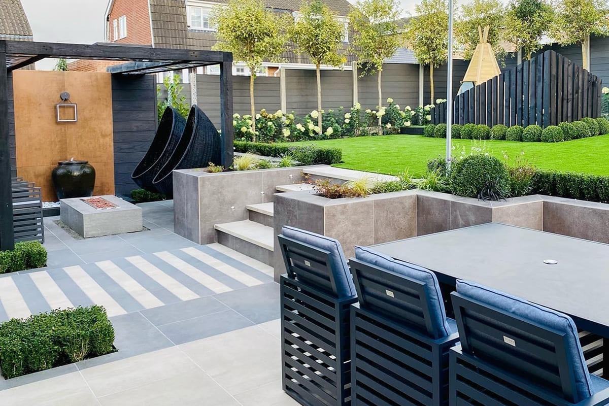 Professional garden landscaping completed project